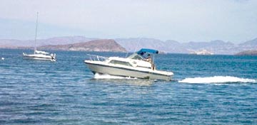 Photo of the new Camp Gecko boat at Bahia de los Angeles, Mexico, the Gecko IV.